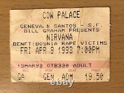 1993 Nirvana In Utero Tour San Francisco Concert Ticket Stub Kurt Cobain Grohl 1