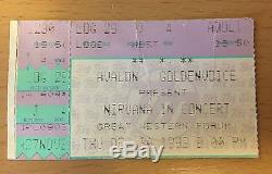 1993 Nirvana Los Angeles Concert Ticket Stub Kurt Cobain Dave Grohl In Utero