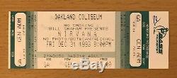 1993 Nirvana Oakland Concert Ticket Stub Kurt Cobain Dave Grohl In Utero Bleach