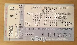 1993 Nirvana Toronto Concert Ticket Stub Kurt Cobain Dave Grohl In Utero Blew