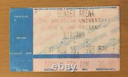 1993 Nirvana Washington D. C. Concert Ticket Stub Kurt Cobain Dave Grohl In Utero