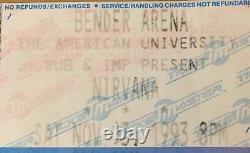 1993 Nirvana Washington D. C. Concert Ticket Stub Kurt Cobain Dave Grohl In Utero