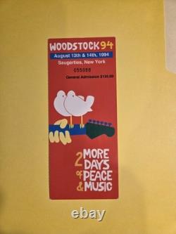 1994 Woodstock 94 Concert Ticket Stub Receipt Official Guide Coins Full Package