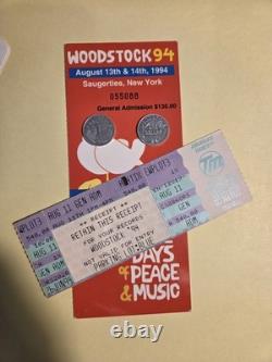 1994 Woodstock 94 Concert Ticket Stub Receipt Official Guide Coins Full Package