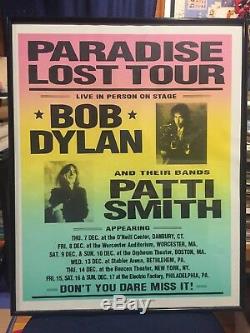 1995 BOB DYLAN & Patti Smith 16x20 Concert Poster Paradise Lost Tour Ticket Stub