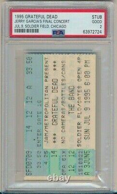 1995 Grateful Dead Jerry Garcia Final Concert Ticket Stub Chicago 7/9/1995 PSA