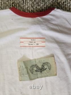 1996 Official Pearl Jam Concert RingerShirt XL & Ticket Stub. 10/1/96
