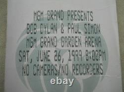 1999 Bob Dylan Zippo Lighter+paul Simon, Mgm Grand Las Vegas Concert Ticket Stub