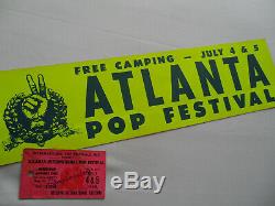 1st ATLANTA POP FESTIVAL 1969 Original CONCERT TICKET STUB Led Zeppelin