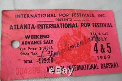 1st ATLANTA POP FESTIVAL 1969 Original CONCERT TICKET STUB Led Zeppelin
