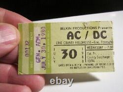 2 1980 Ac/dc Concert Ticket Stubs Used & 1 1985 Ac/dc Ticket Stub Ofc-t2