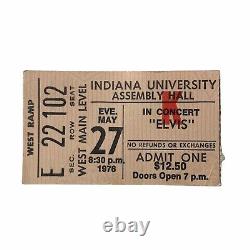 (2) Elvis Presley 1976 Concert Ticket Stub Bloomington Indiana Assembly Hall IU