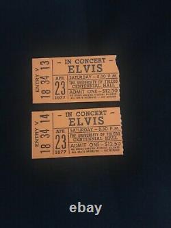 2 Elvis Presley Concert Ticket Stubs University Of Toledo 4/23/77 Seats 13 & 14