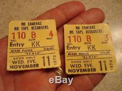 2 Elvis Presley Concert Ticket stubs November 11,1970 Portland Oregon seats Rare