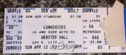 2 Hard Tickets Lunachicks 4/12/20 Ritz Webster Hall NYC Sunday stub shirt