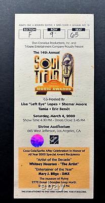 2000 SOUL TRAIN AWARDS PRINCE / WHITNEY HOUSTON Hologram Concert Ticket Stub