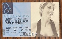 2008 Concert for Diana Ticket Stub Elton John Duran Duran Rod Stewart Wembley