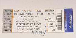 2009 PEARL JAM Ben Harper Concert Live Nation Lawn Ticketmaster Ticket Stub