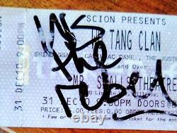 2010 WoTangClan December 30th Concert Ticket Autographed By The Rebel