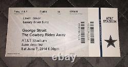 2014 GEORGE STRAIT Cowboy Rides Away Concert Ticket AT&T Cowboys Stadium Suite