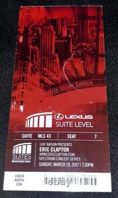 2017 Eric Clapton Concert Ticket Stub MSG 9/7/17 Super Rare Suite