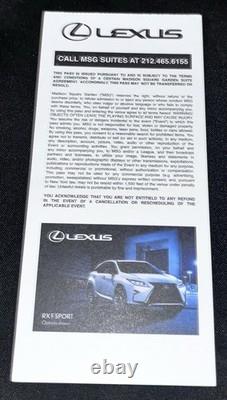 2017 Eric Clapton Concert Ticket Stub MSG 9/7/17 Super Rare Suite