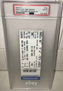 2020 Las Vegas 311 DAY 2020 Covid Pandemic Date Concert Ticket Stub PSA 10