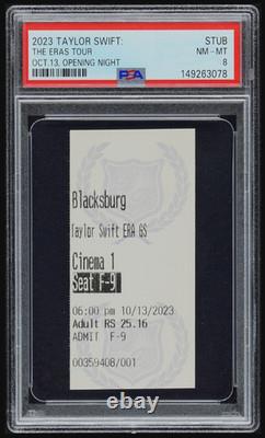 2023 Taylor Swift Eras Tour Concert Movie Ticket Stub OPENING NIGHT PSA 8 POP 1