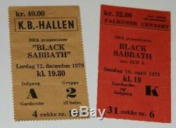2x Black Sabbath 1970+1971 very rare original concert ticket stubs (Denmark)