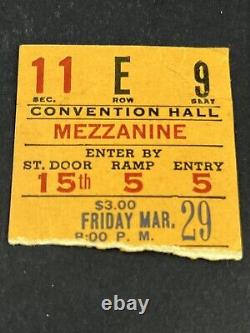 3/29/1957 Elvis Presley St Louis Kiel Concert Ticket Stub Vintage Original Early
