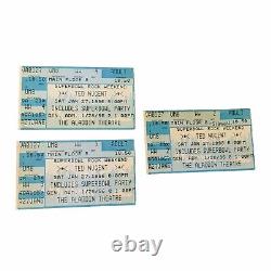 (3) TED NUGENT Super Bowl Rock Weekend Concert Ticket Stubs Aladdin Theatre 1996