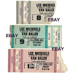 3 VAN HALEN Concert Ticket Stubs HOLLYWOOD CA APRIL 8 9 10 1977 WHISKY A GO GO