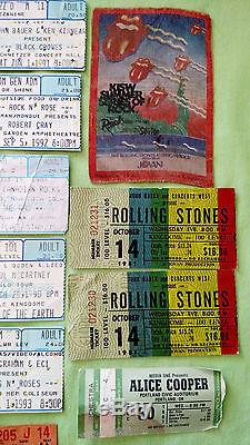 34 Concert Ticket Stubs Rolling Stones Alice Cooper Guns N Roses Santana ZZ Top+