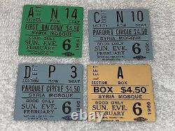 4 BOB DYLAN 1966 ORIGINAL USED CONCERT TICKET STUBS SYRIA MOSQUE PA The Band