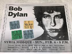 4 BOB DYLAN 1966 ORIGINAL USED CONCERT TICKET STUBS SYRIA MOSQUE PA The Band