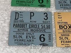 4 BOB DYLAN 1966 ORIGINAL USED CONCERT TICKET STUBS SYRIA MOSQUE PA The Band