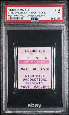 5/30/78 BOB MARLEY Concert KAYA Tour Northrop Auditorium Music Ticket Stub PSA