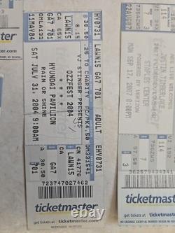 5 Concert Ticket Stubs Justin Timberlake Sounds Of The Underground Ozzfest 2004