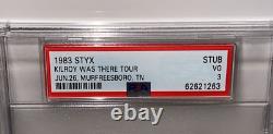 6/26/83 STYX Concert Kilroy Was There Tour Murfreesboro TN Music Ticket Stub PSA