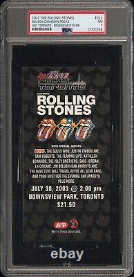 7/30/03 Molson Canadian Rocks for Toronto ROLLING STONES Concert Ticket Stub PSA