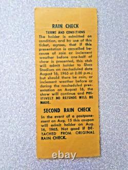 8/15/1965 Beatles Original & Authentic Concert Ticket Stub @shea Stadium Ny