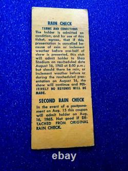 8/15/1965 Beatles Original & Authentic Concert Ticket Stub @shea Stadium Ny