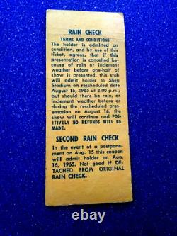 8/15/1965 Beatles Original & Authentic Concert Ticket Stub @shea Stadium Ny