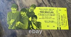 8/3/64 The Beatles Movie Complete Concert Ticket Stub! Irvine Theatre, Illinois
