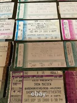 90s Rock Concert Ticket Stubs Lot of 29 Van Halen Kiss Iron Maiden Stryper