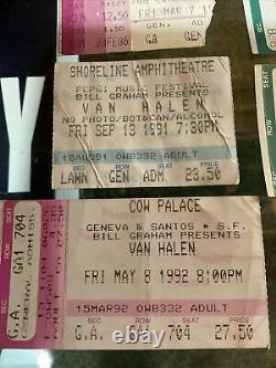 90s Rock Concert Ticket Stubs Lot of 29 Van Halen Kiss Iron Maiden Stryper