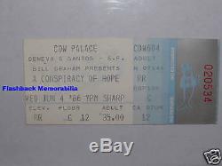 A CONSPIRACY OF HOPE Concert Ticket Stub U2 Peter Gabriel 1986 with 2 PASSES Sting