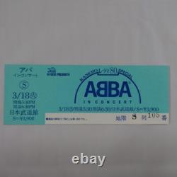 ABBA Japan Concert Nippon Budokan Live Fan Club Limited Ticket Stub