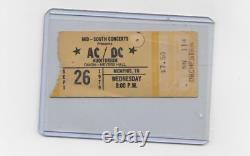 AC/DC 1979 Concert Ticket Stub MEMPHIS TN Dixon-Meyers Hall BON SCOTT