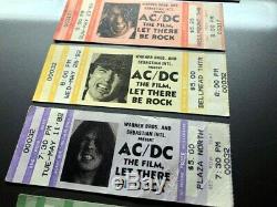 AC/DC 1982 LET THERE BE ROCK MOVIE Concert Ticket Stubs BON SCOTT LOT OF 6 USA